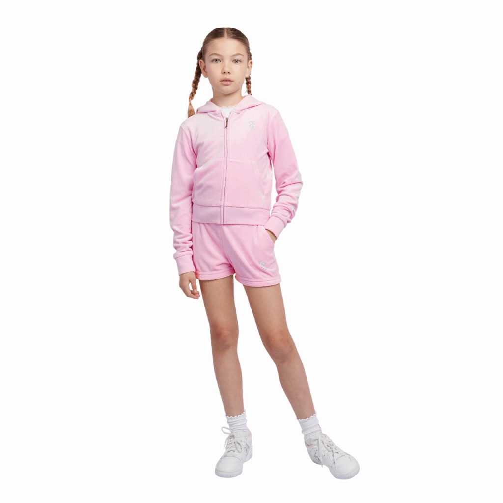 Flexible Waistline Juicy Couture Diamante Velour Short Junior