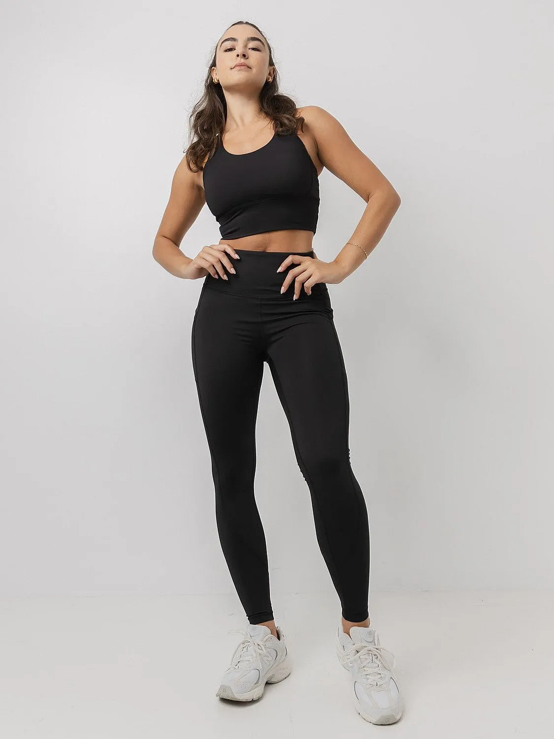 Supportive Fit Longline Sports Bra In Black