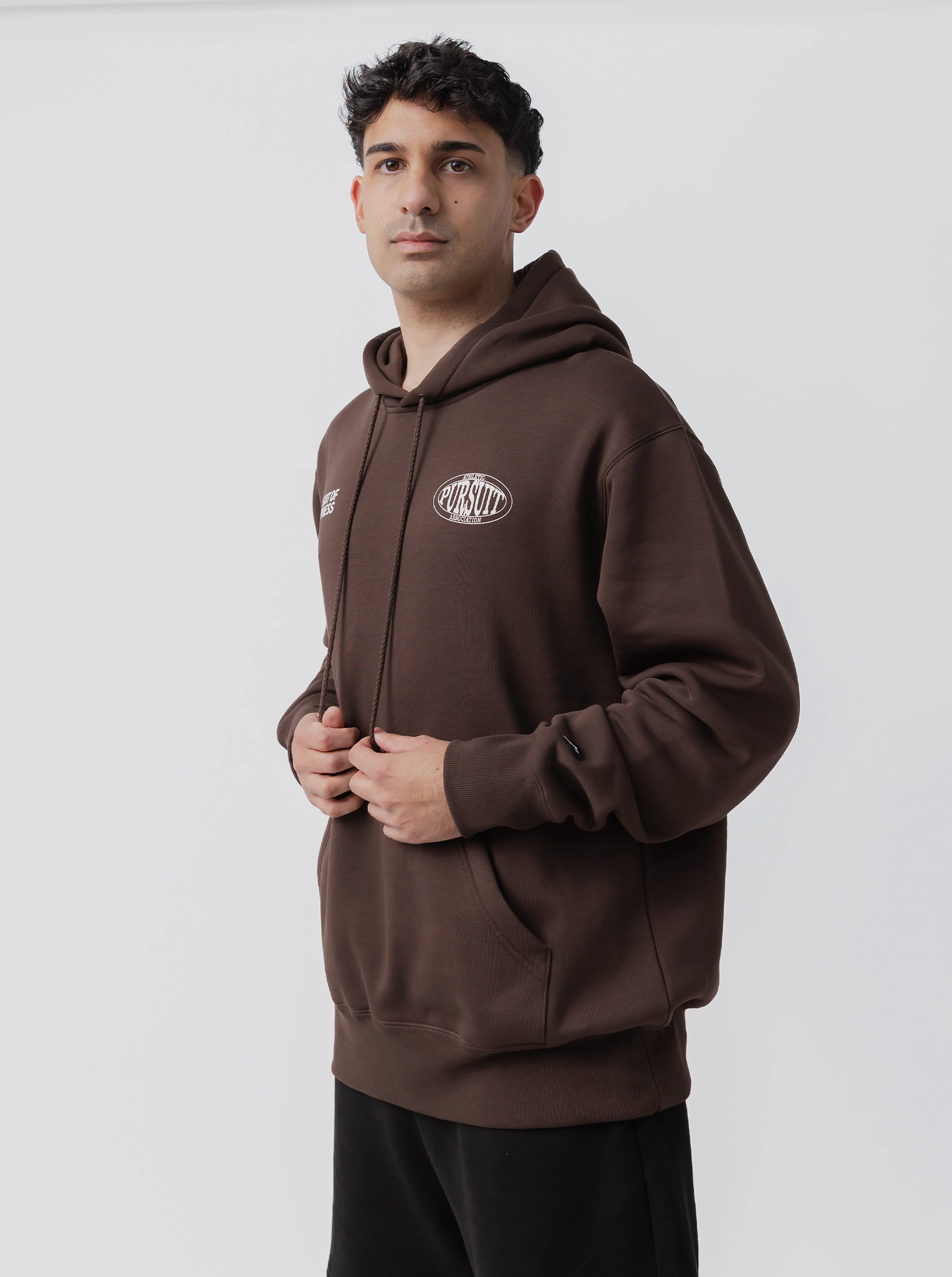 Vegan Leather Athletic Heavyweight Pullover in Umber