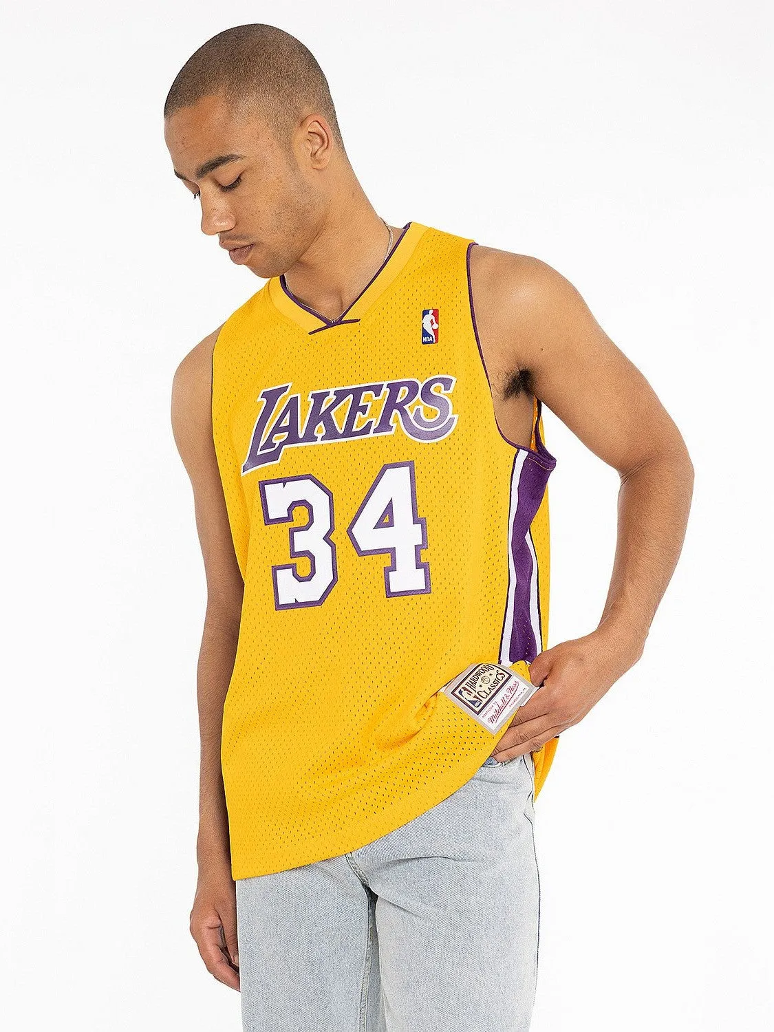 Flexible Cuff Technology Odor Control Yarn Los Angeles Lakers 99-00 Shaquille O'Neal Swingman Jersey