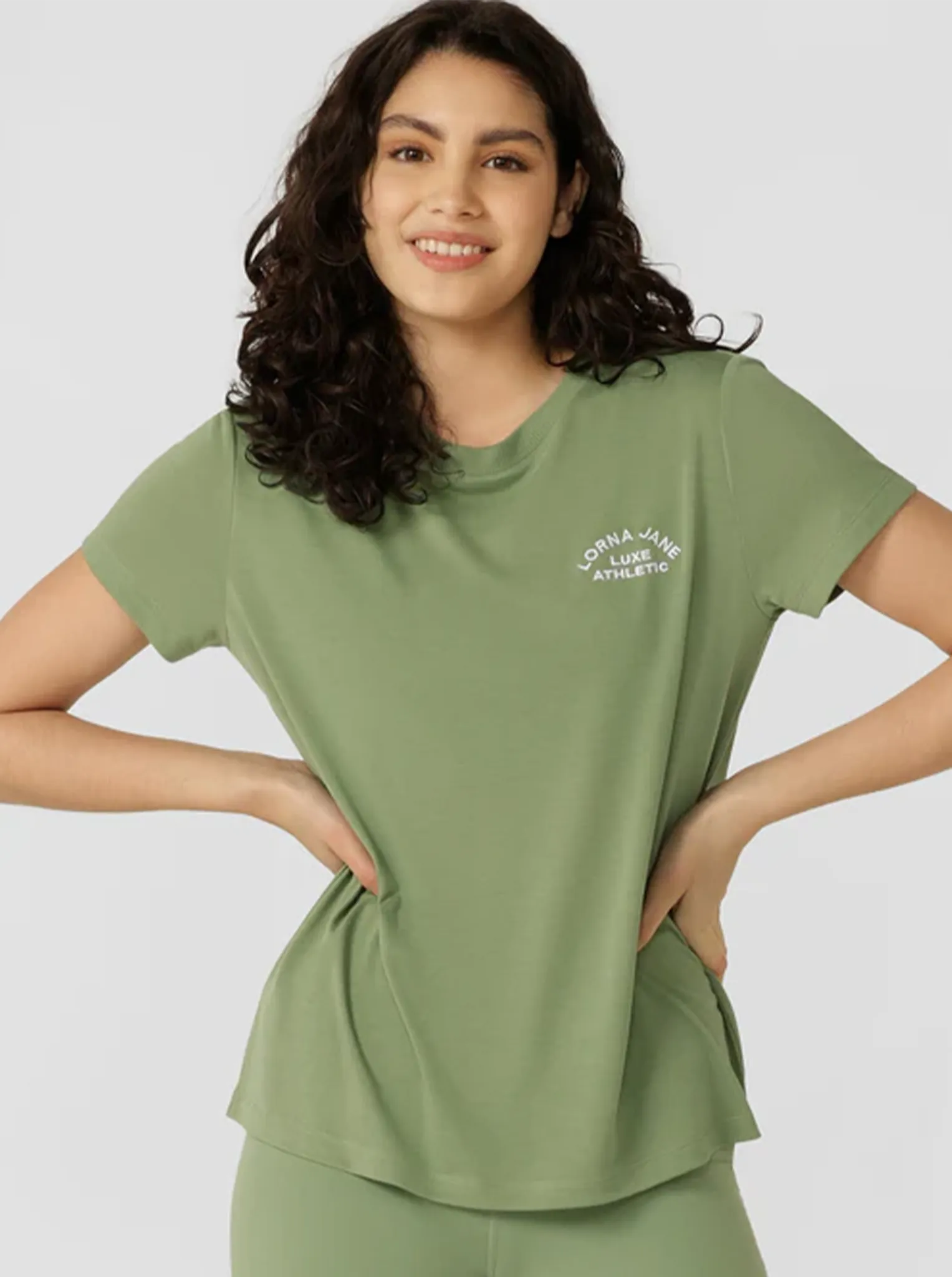 Solid Color LayeredHemDetails Lotus T-Shirt