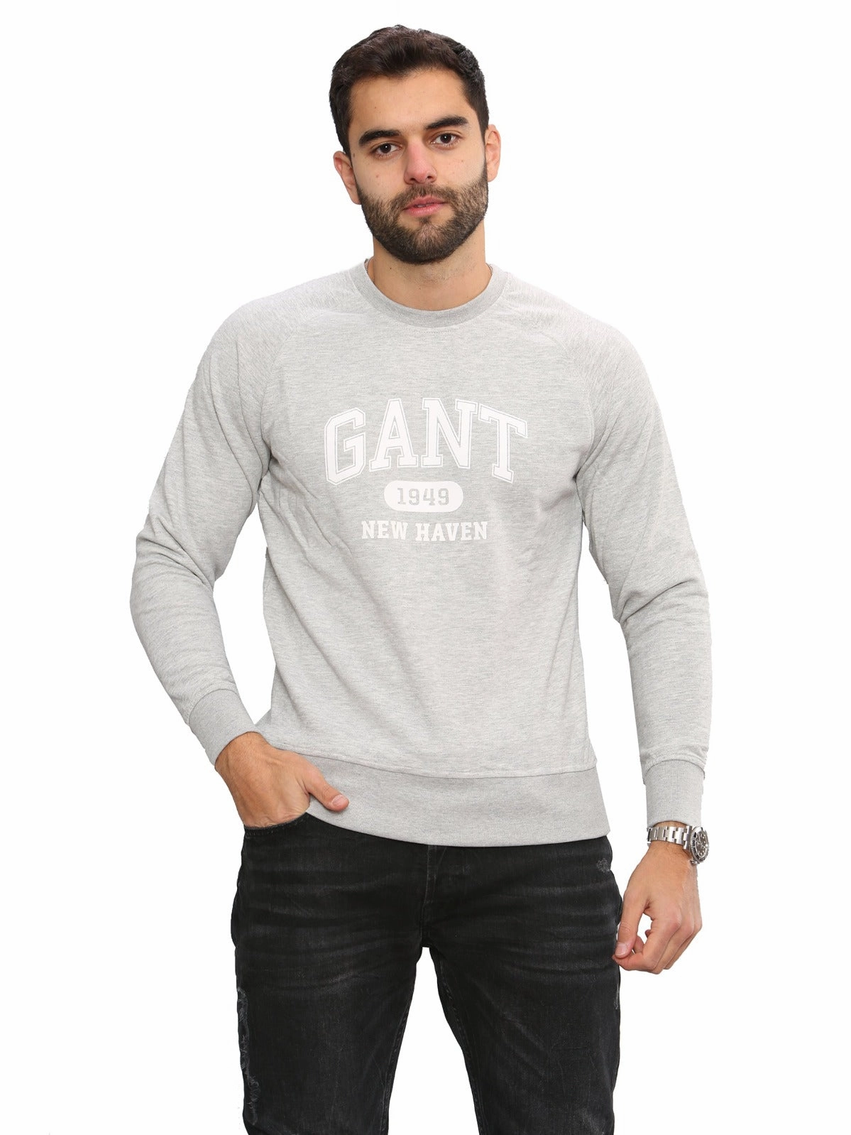 All-Day Use Gant Mens Casual Printed Long Sleeved Sweatshirt