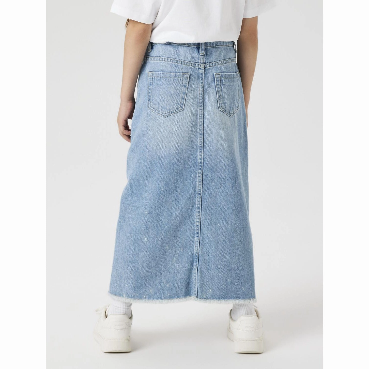 Smooth Cut Back Slit Name It Light Blue Denim Kat Denim Long Skirt Noos