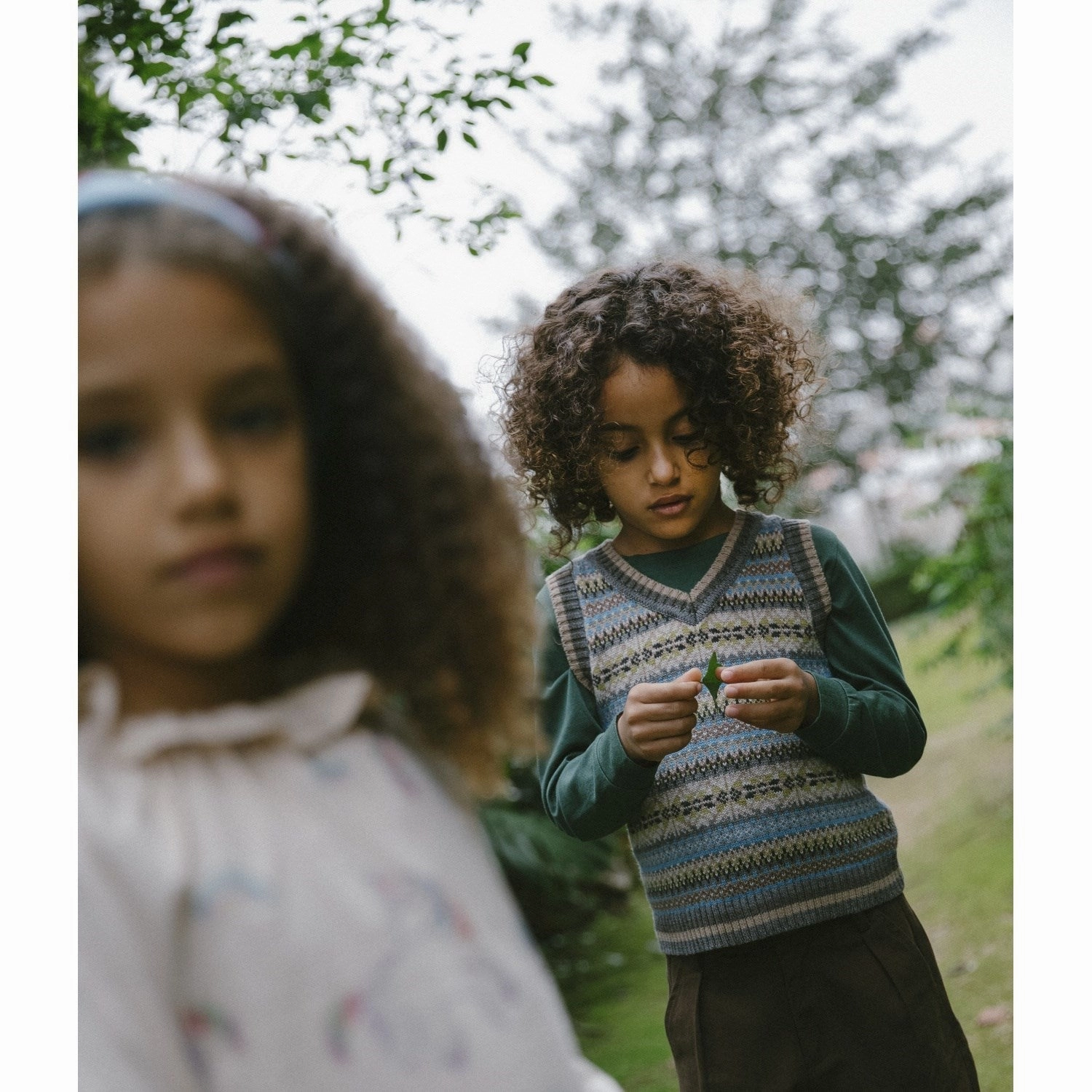 MarMar Light Cotton Wool Fair Isle Taj Knit Vest Tear Resistant Ripstop Fabric