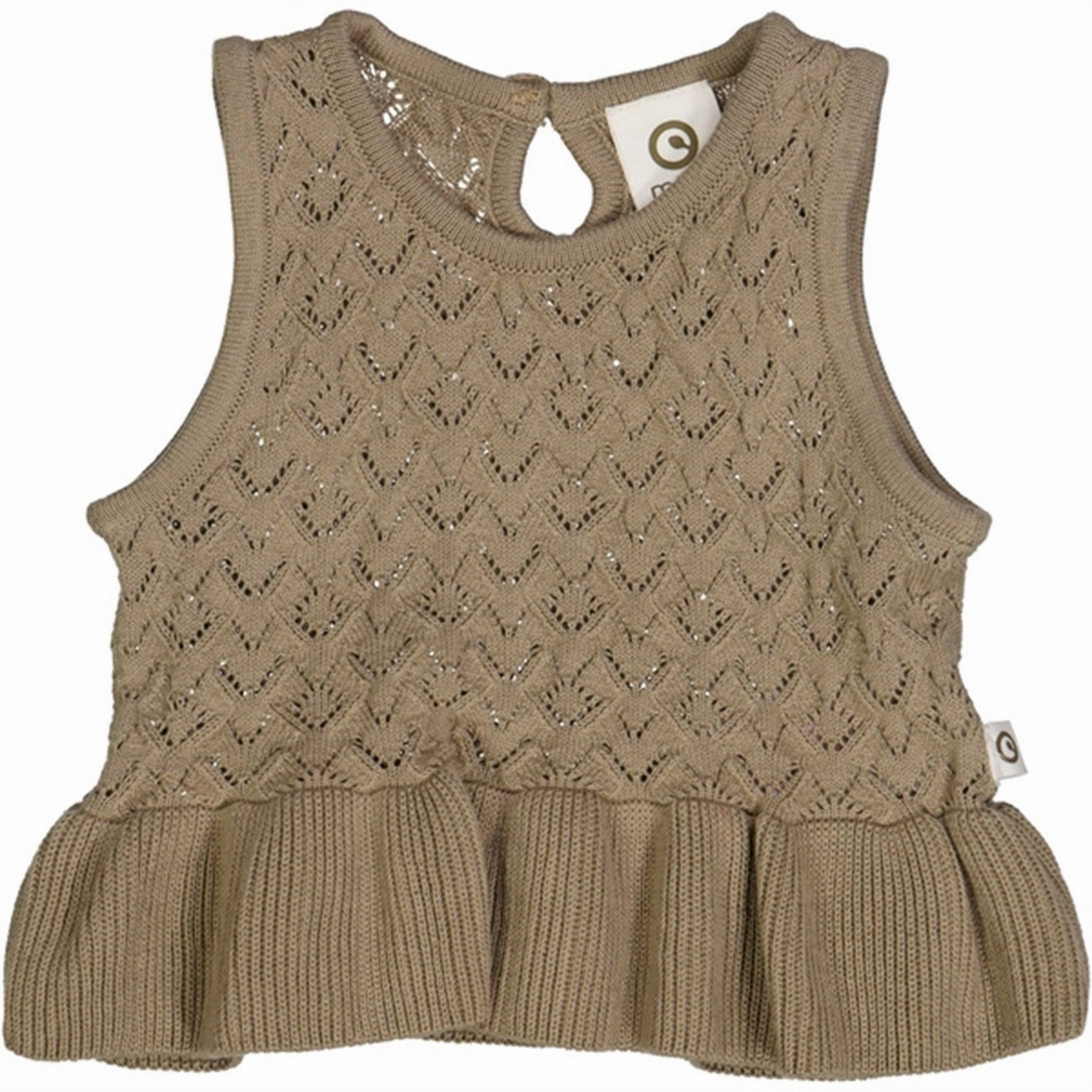 Plus Size wool material M??sli Cashew Knit Needle Out Vest