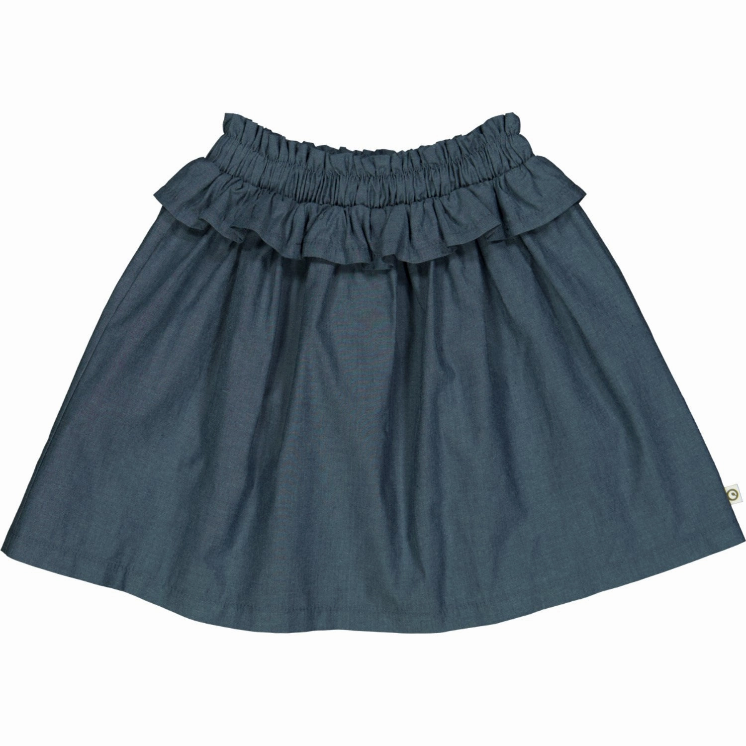 Elasticized Hem M??sli Chambray Chambray Frill Skirt