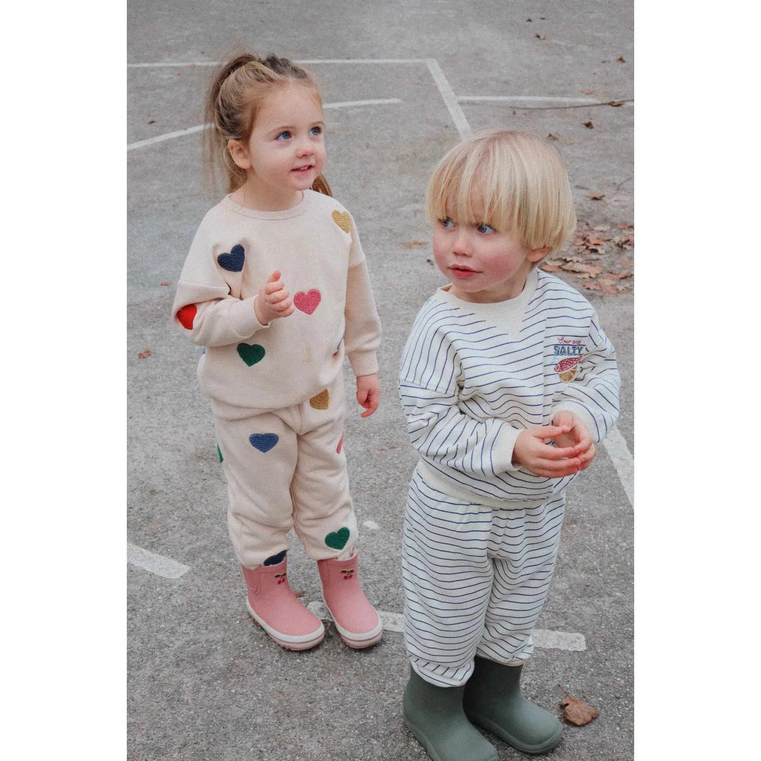 Konges Sl?jd Multi Heart Lou Terry Sweat Pants Ocs aftersun Limited Edition