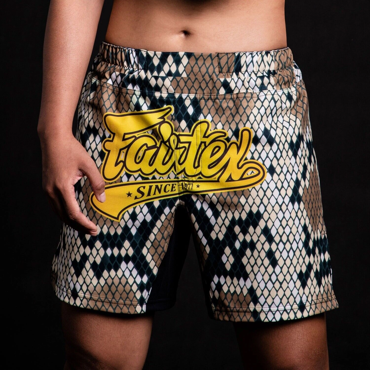 Fairtex AB19 MMA Board Shorts Diamond BJJ White Flatlock Seam Technology Anti Slip Grip Technology