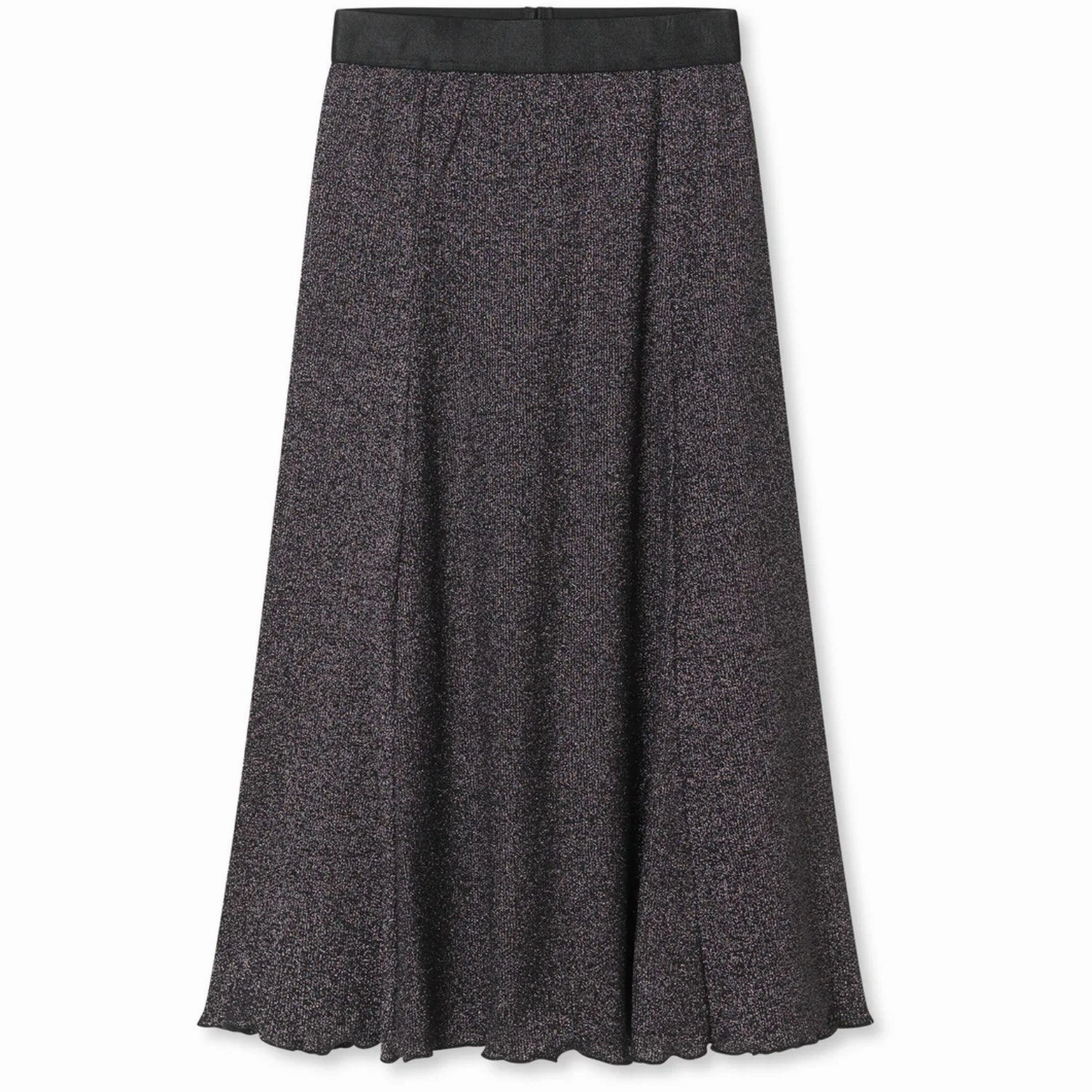 Mads N?rgaard Gun Metal 2X2 Lurex Salina Skirt Statement Fashion