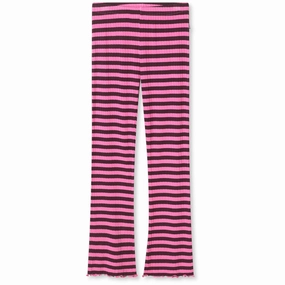 Effortless Comfort Mads N?rgaard Plum Perfect/Carmine Rose 5X5 Classic Stripe Lala Leggings