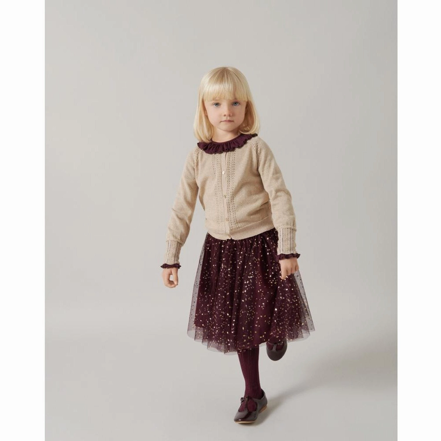 Fashion Tones MarMar Ballerina Dotty Deep Mulberry Solo Sun Skirt
