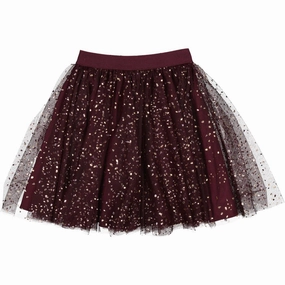 Detail Focus Wool blend MarMar Ballerina Dotty Deep Mulberry Solo Sun Skirt