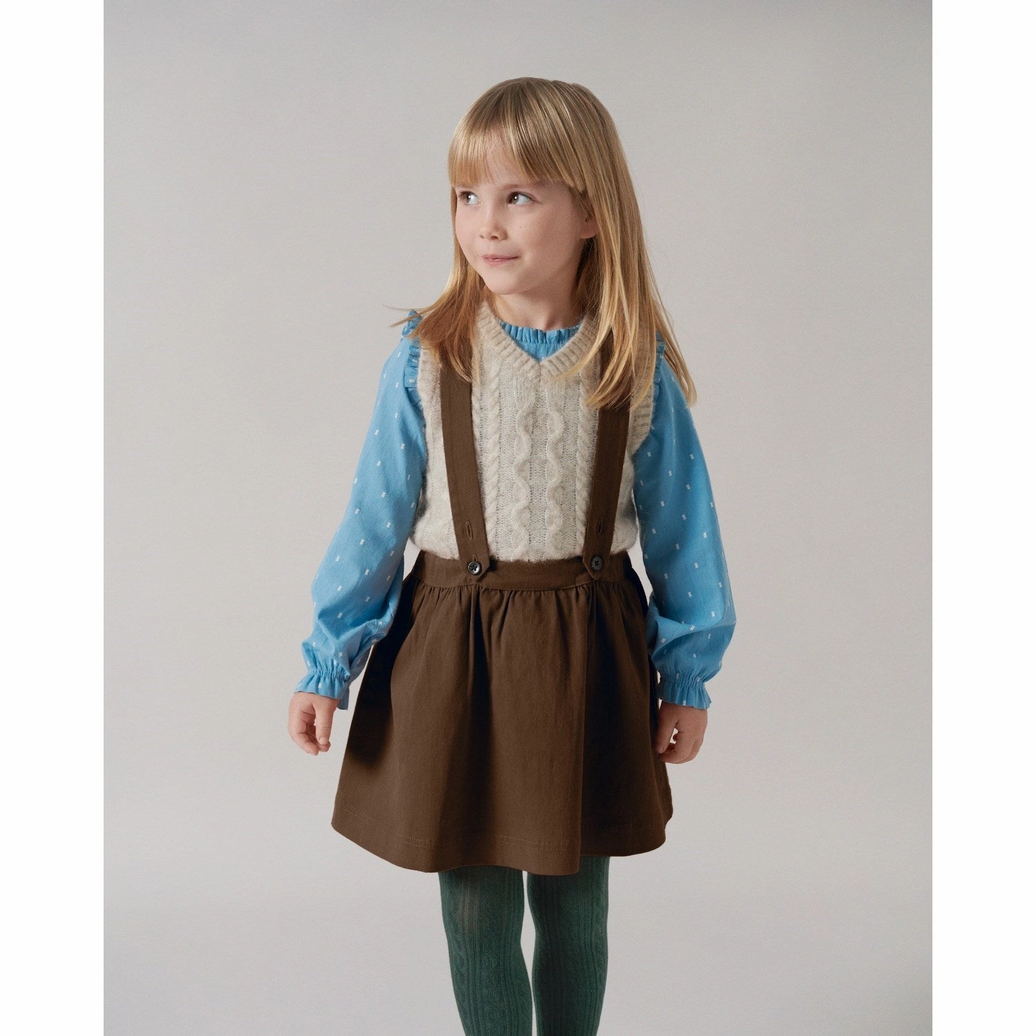 MarMar Chino Twill Deep Choco Sabina Skirt Layered Hem Basic Layers