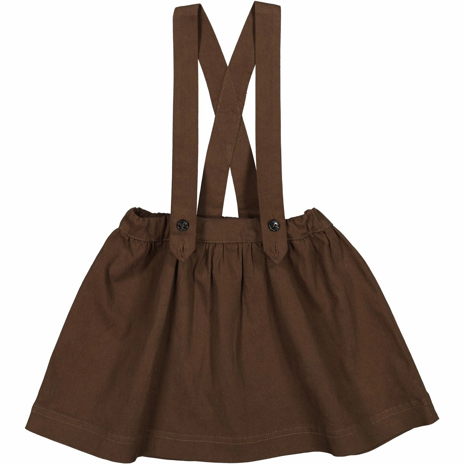 MarMar Chino Twill Deep Choco Sabina Skirt Draped Silhouette Suede Feel
