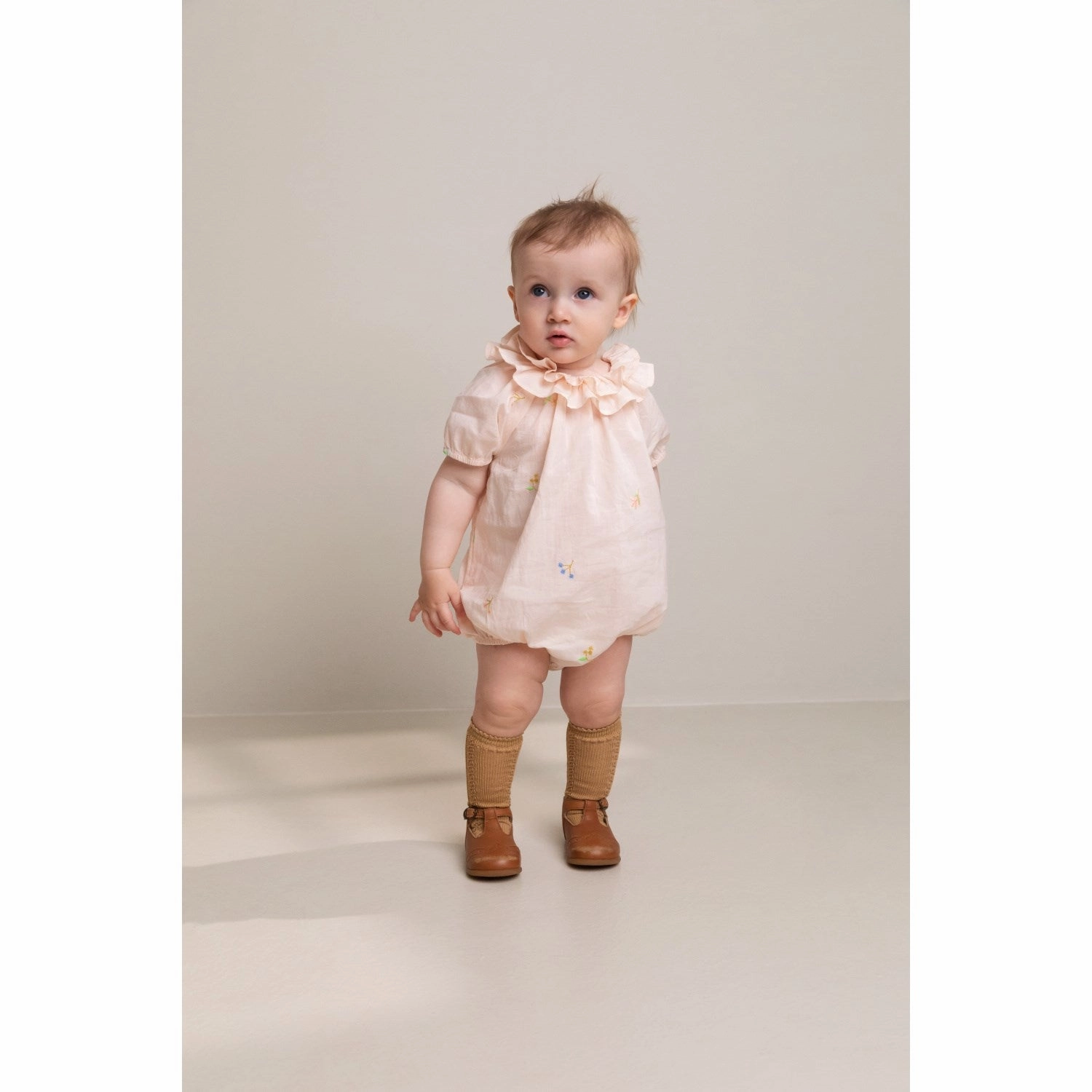 MarMar Cotton Embroidery Spring Embroidery Rosetta Romper Natural Modern Shopping Retro