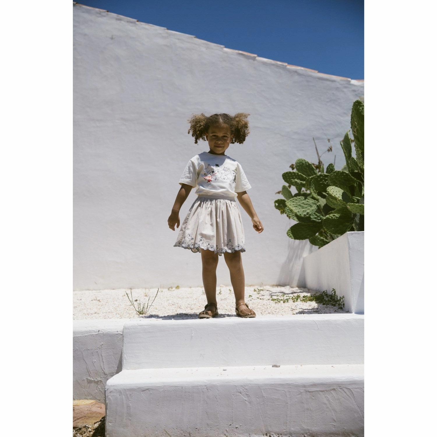 MarMar Cotton Texture Dancing Moomins Sus Skirt Elastic hem