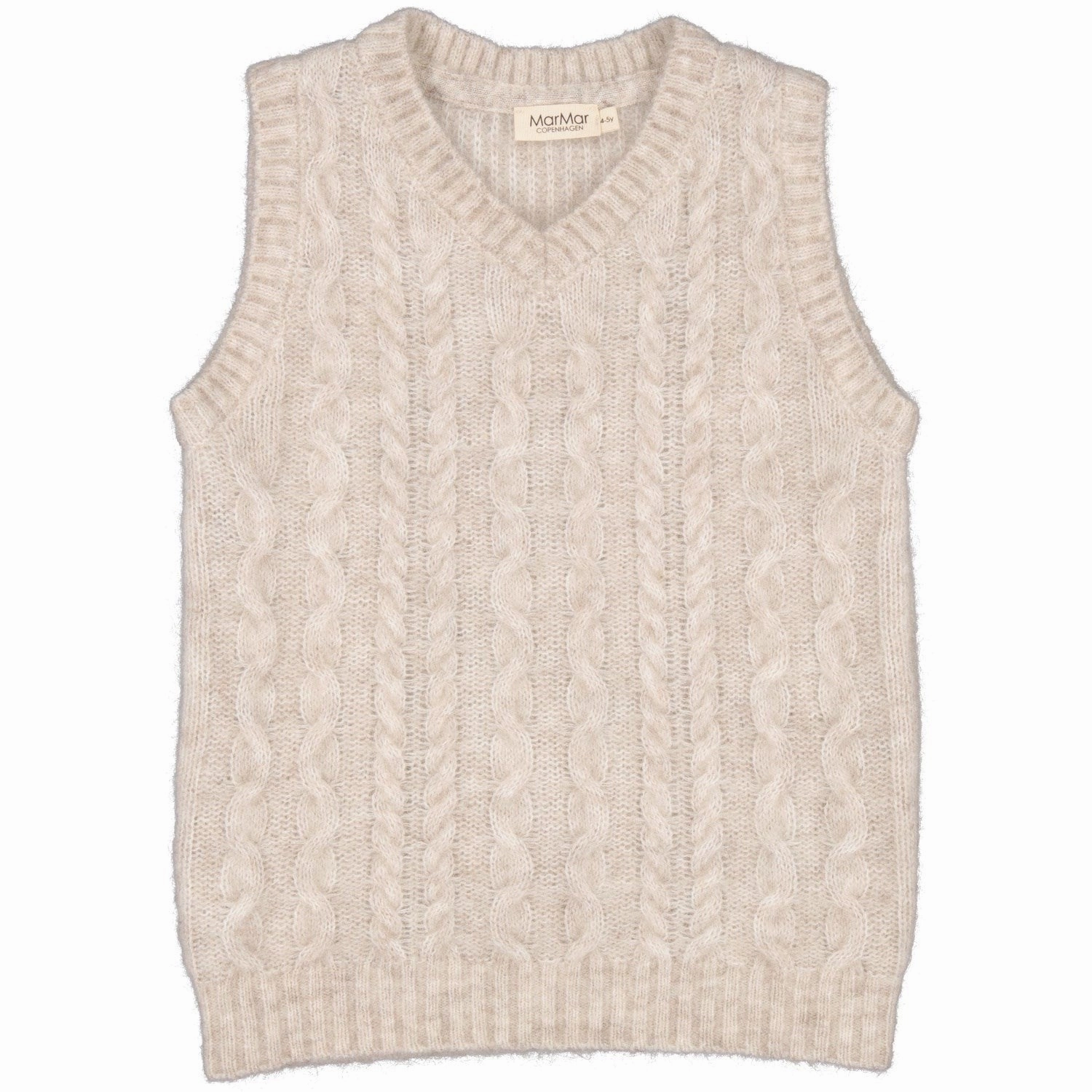 MarMar Mohair Cashew Melange Taj Knit Vest Light Reflective Trim
