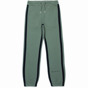 Marni Deep Lichen Green Sweatpants Vertical Compression System MoistureWicking Technology
