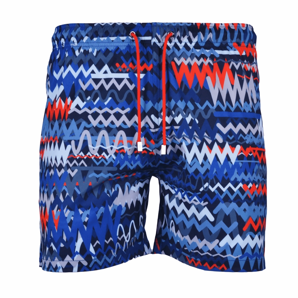 Moda Bandidos Osciallte Blue Red Swim Short Men Easy Days