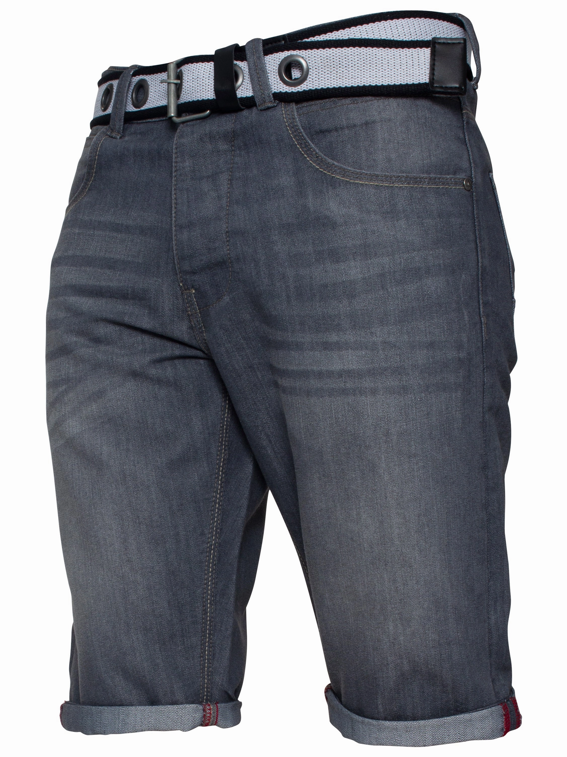 Versatile Styling Active Fit Mens APT Dark Blue Slim Fit Denim Shorts | APT Designer Menswear