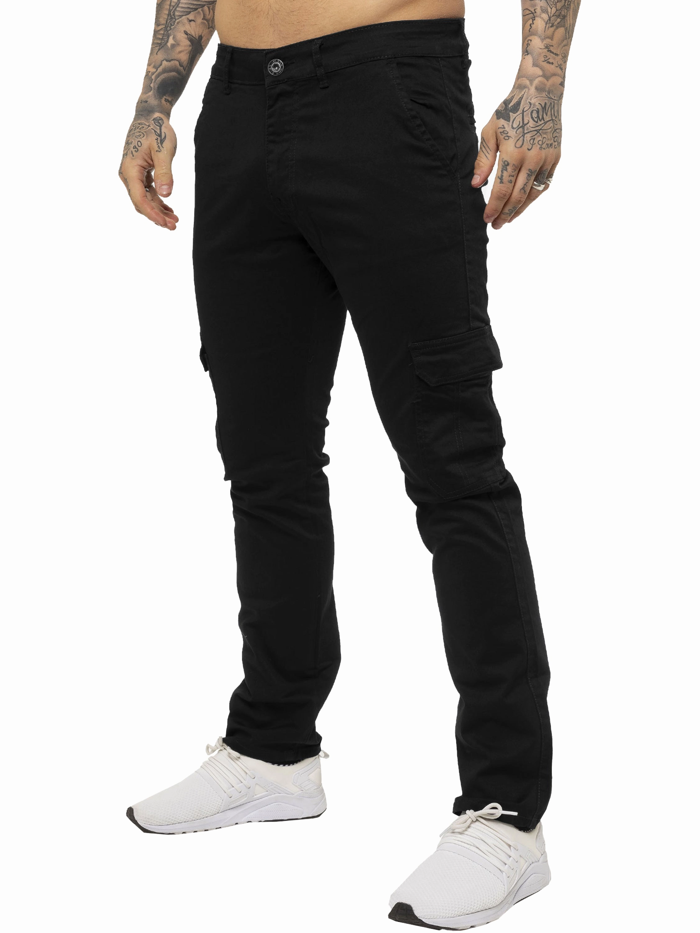 Mens Cargo Combat Slim Fit Trousers | Enzo Designer Menswear Spring Mood Smooth Work Meeting