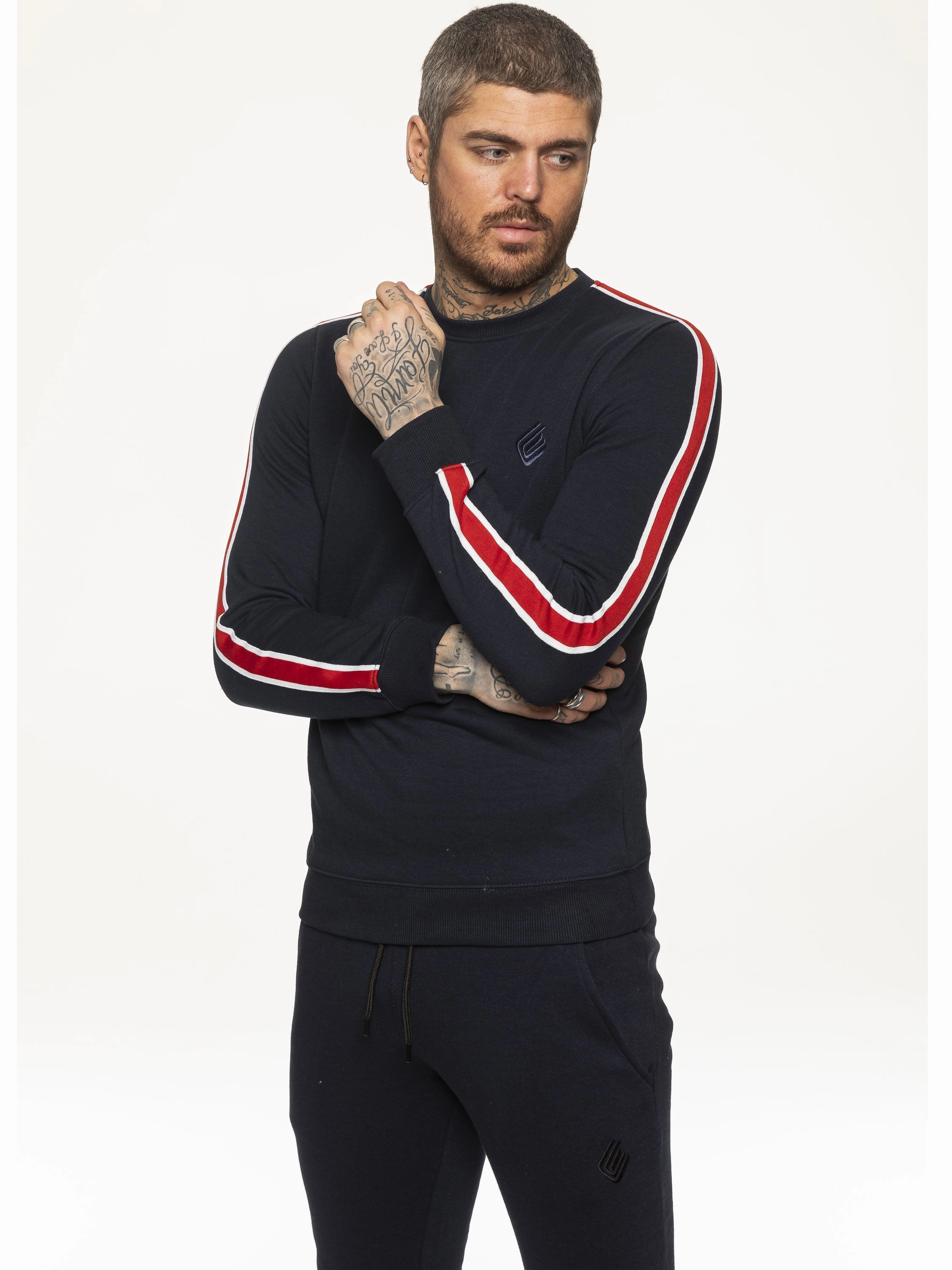 Mens Crew Neck Designer Sweatshirt | Enzo Designer Menswear anti static