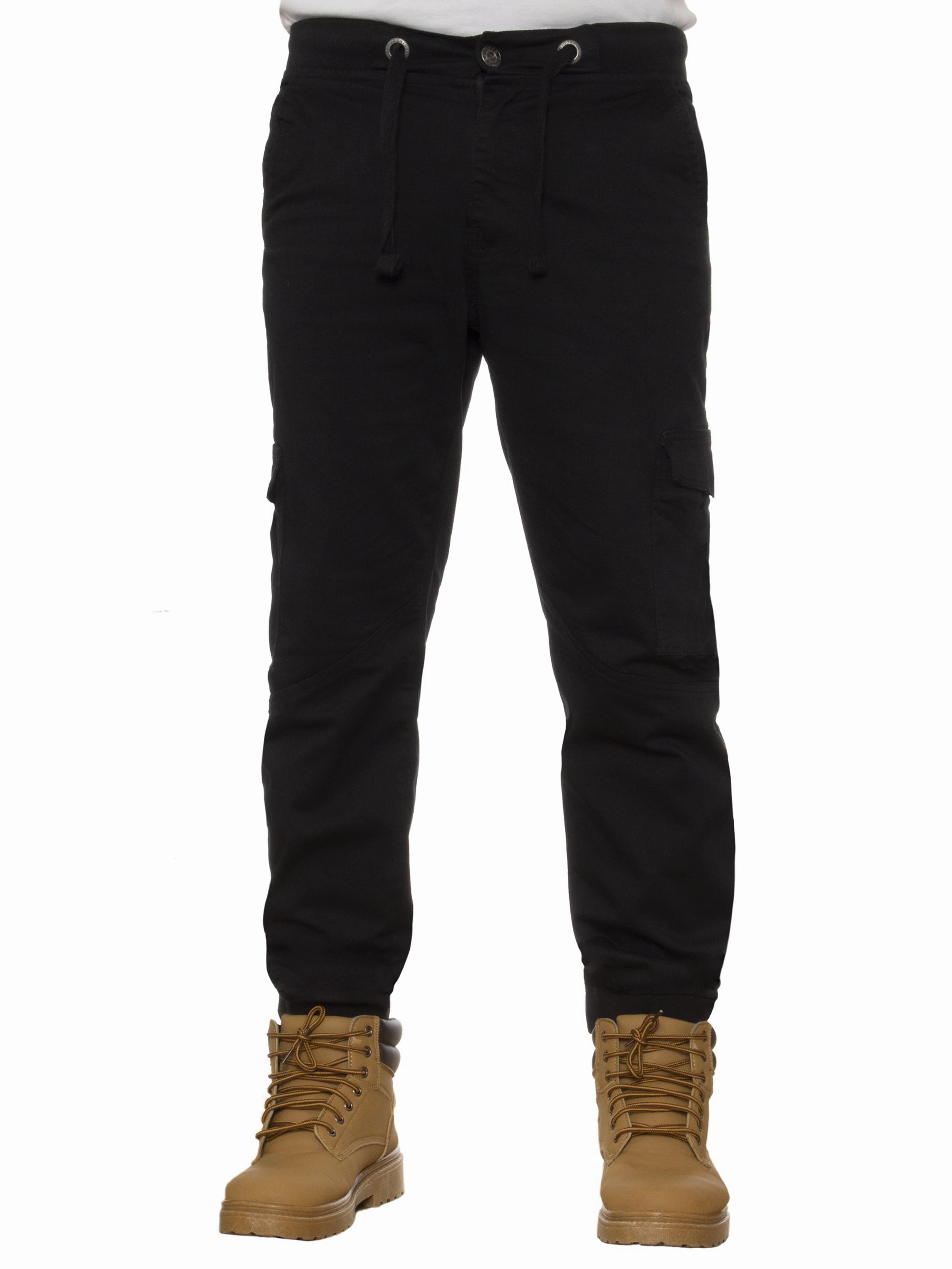 Effortless casual Mens Cuffed Combat Basic Jeans | Enzo Designer Menswear