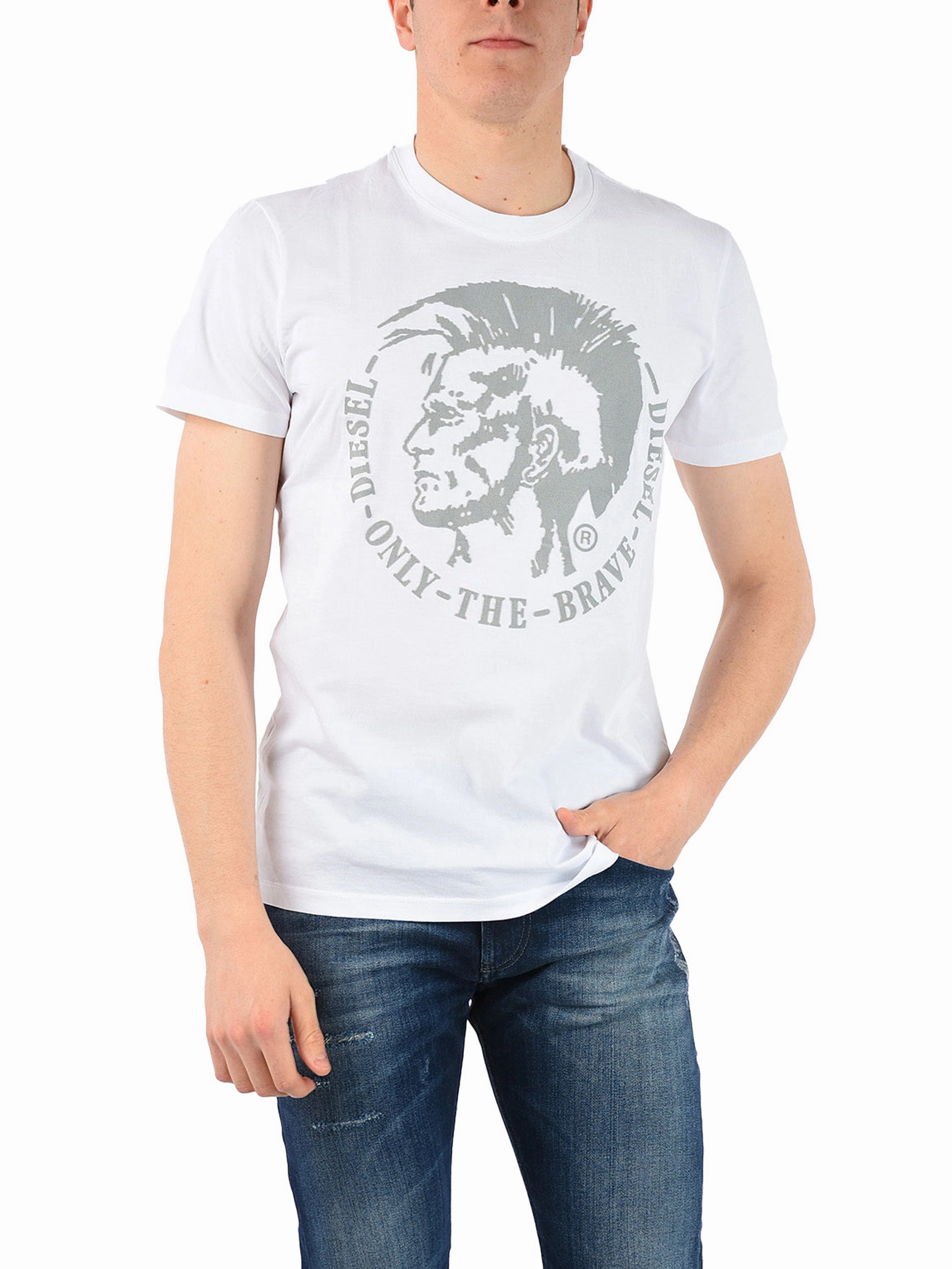 Mens Diesel Brave Casual Short Sleeve Cotton Crew Neck T-Shirt Stylish Day Wear Classic Outfit