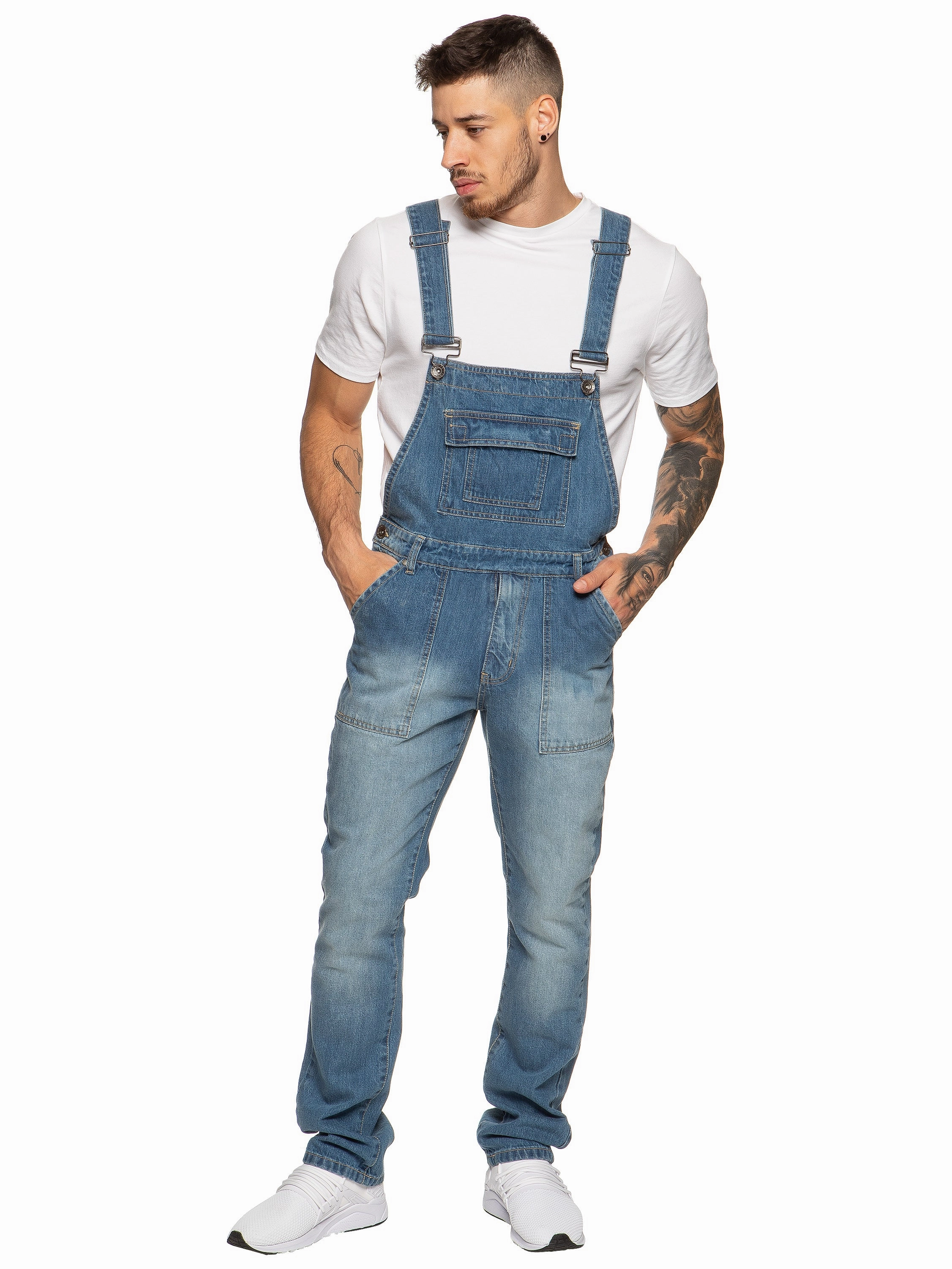 Smart Fit Mens Fashionable Denim Overall Dungarees  | Enzo Designer Menswear