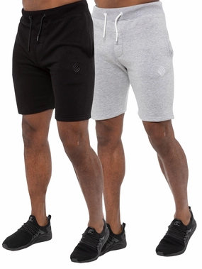 Wide Leg Opening Chic Look Mens Fleece Gym Shorts | Enzo Designer Menswear 2 Pack