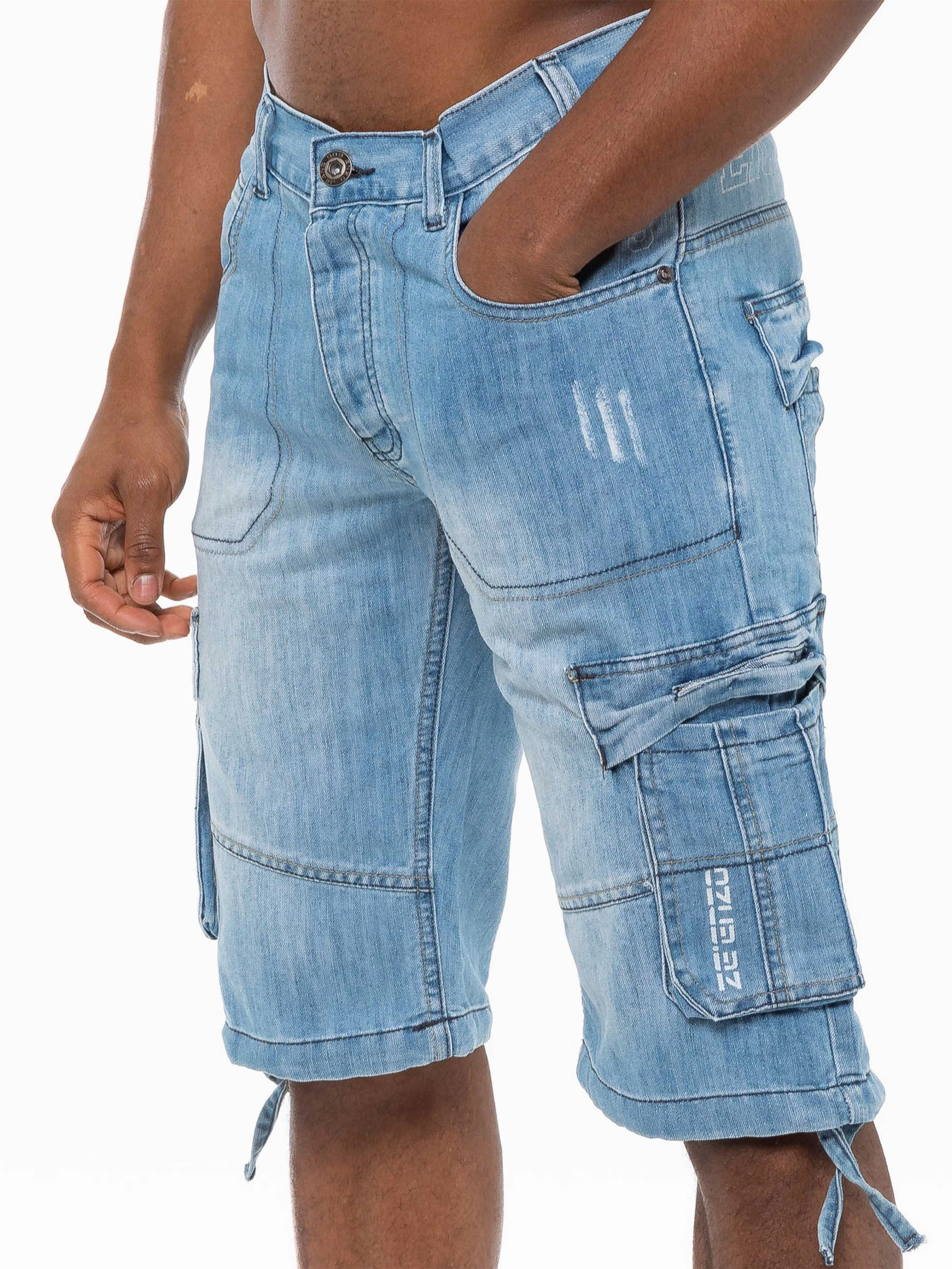 Mens Raw Combat Cargo Denim Shorts | Enzo Designer Menswear graduation season