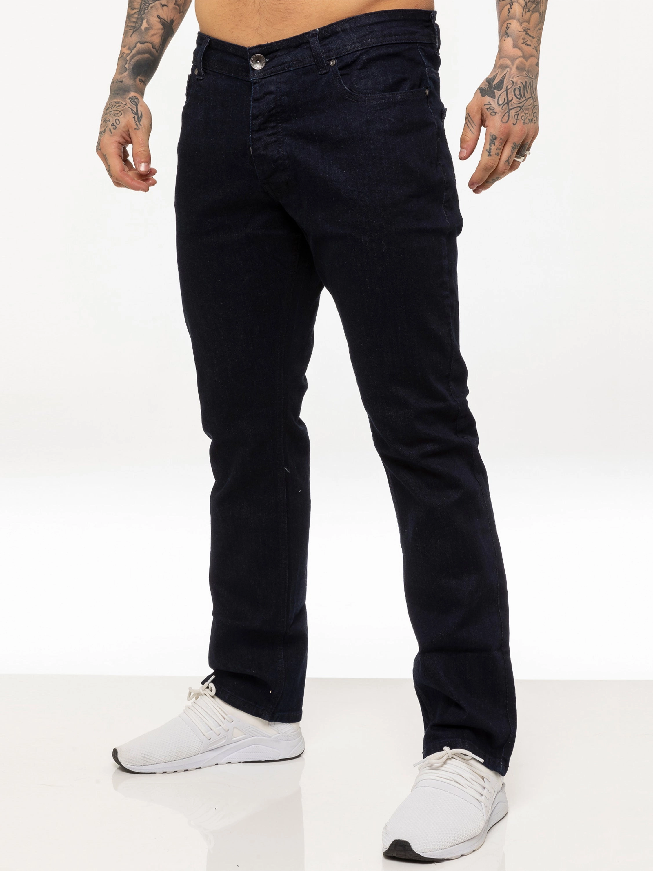 Mens Regular Fit Stretch Denim Jeans | Enzo Designer Menswear Simple Fit No Fuss Style