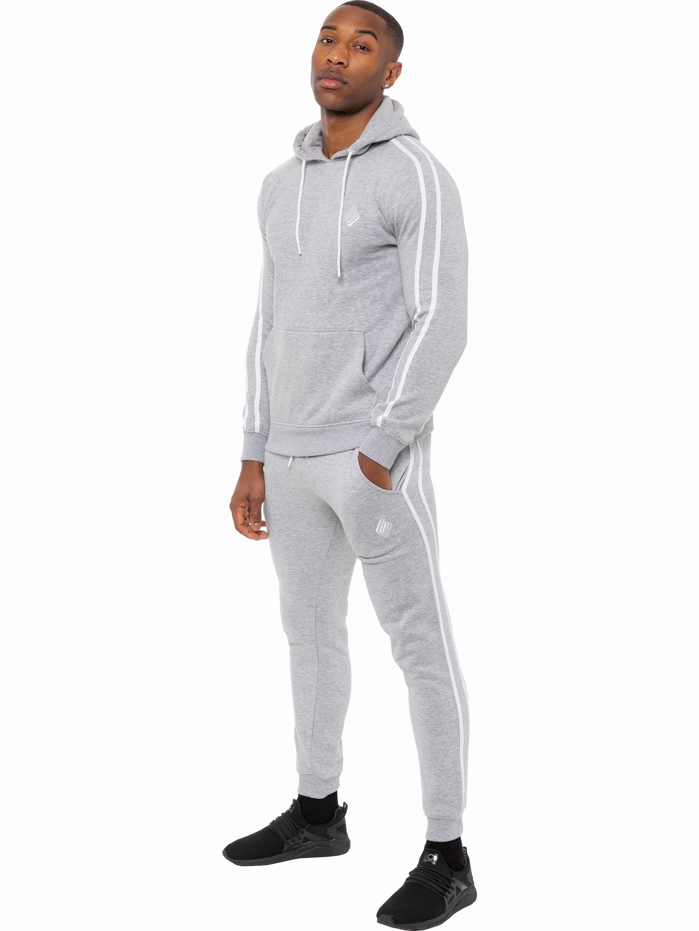 Mens Striped Fleece Pullover Hoody | Enzo Designer Menswear Breathability Armadillo like