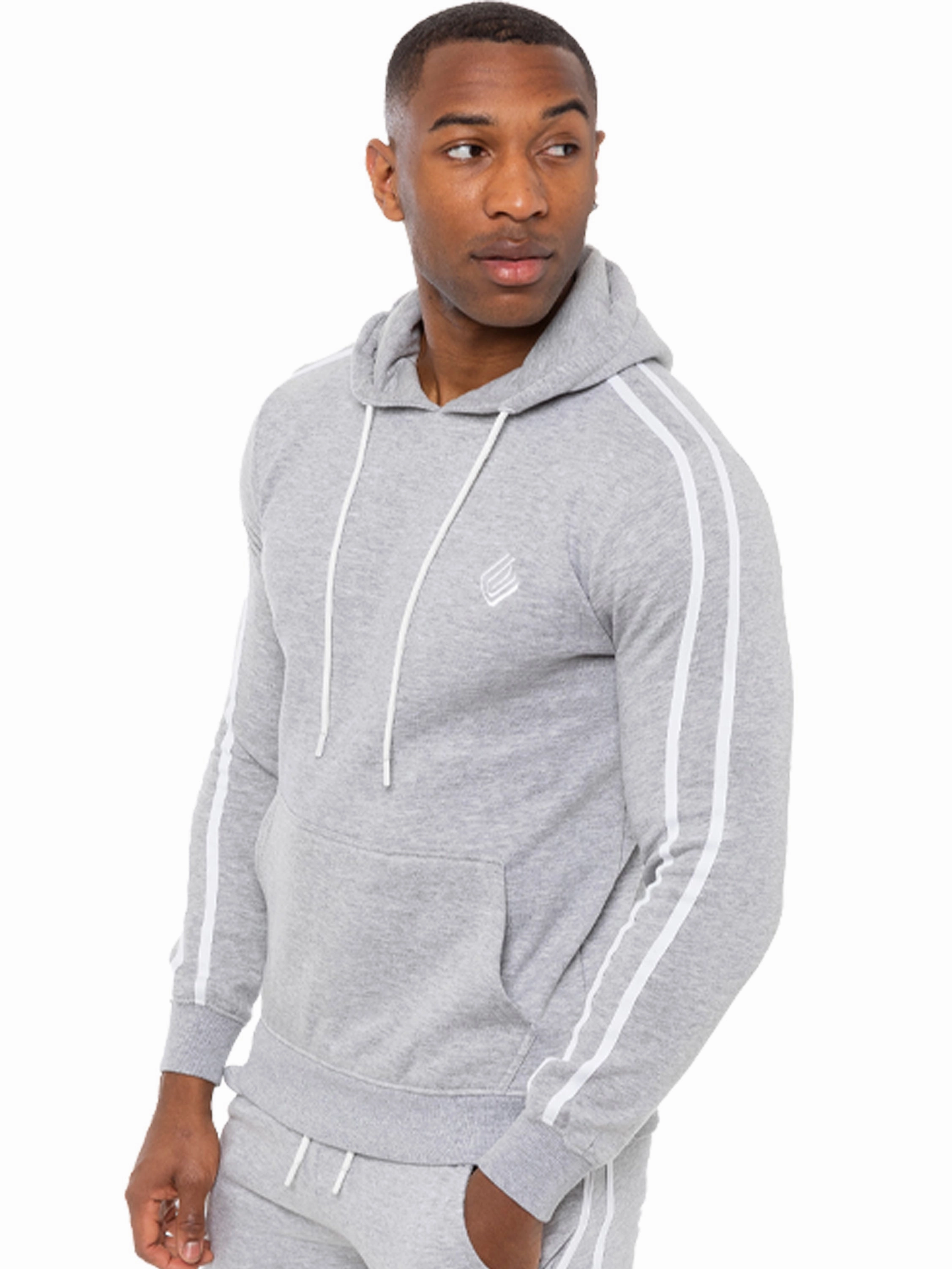 Pastel color Mens Striped Fleece Pullover Hoody | Enzo Designer Menswear