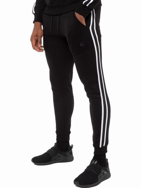 RubberizedGripWaist Mens Striped Tracksuit Joggers | Enzo Designer Menswear
