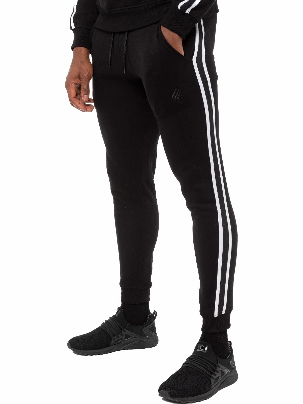 RubberizedGripWaist Mens Striped Tracksuit Joggers | Enzo Designer Menswear