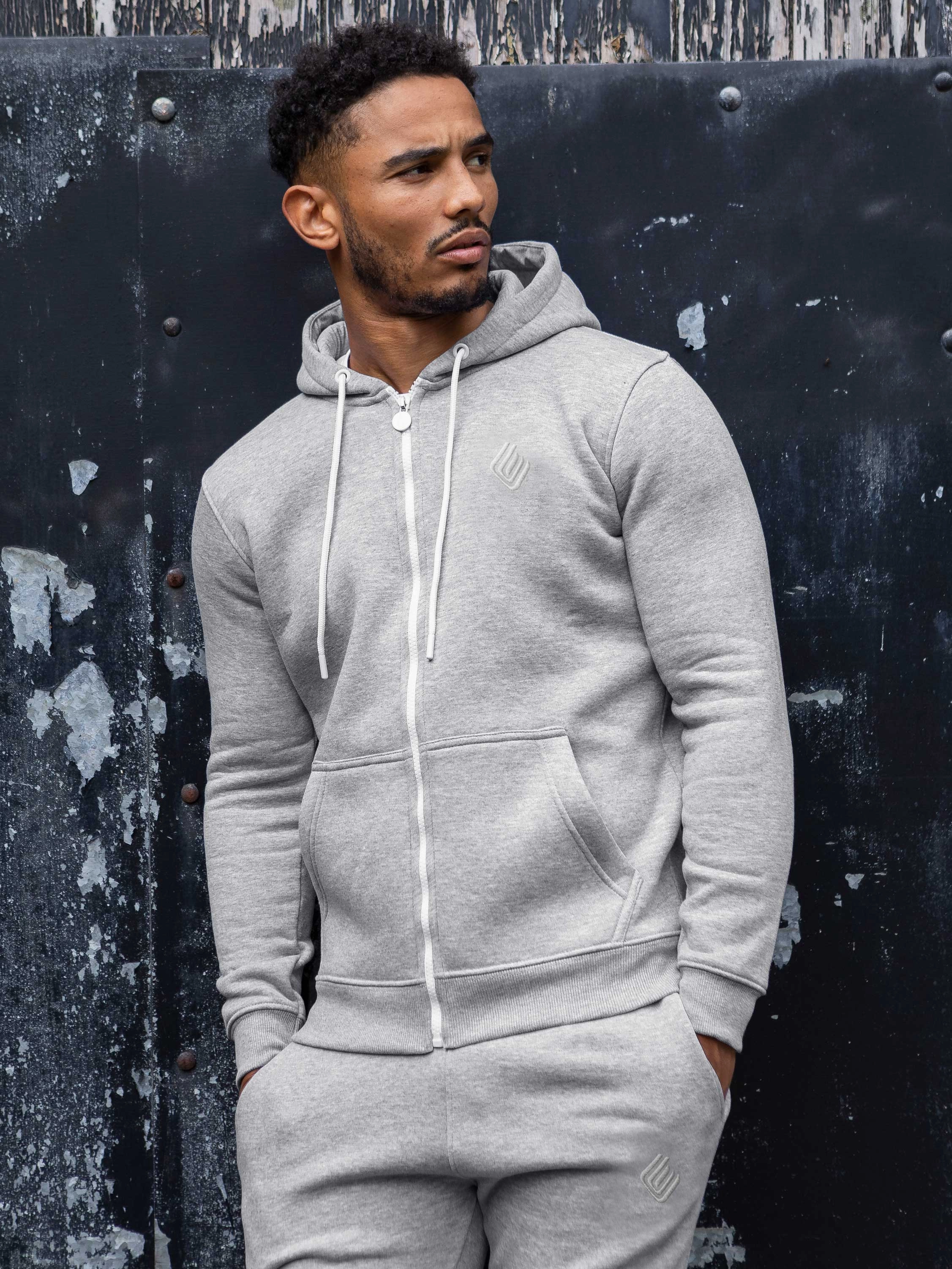 Mens Zip Up Hooded Fleece Tracksuit Top  | Enzo Designer Menswear Cozy Apparel Skiing wear