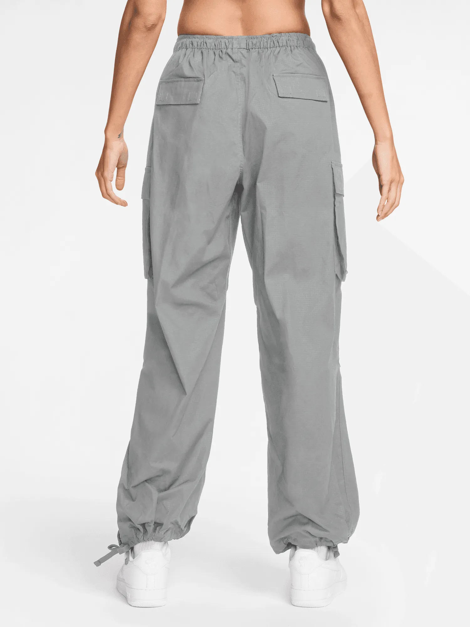 Mid-Rise Oversized Cargo Trousers Tapered ankle