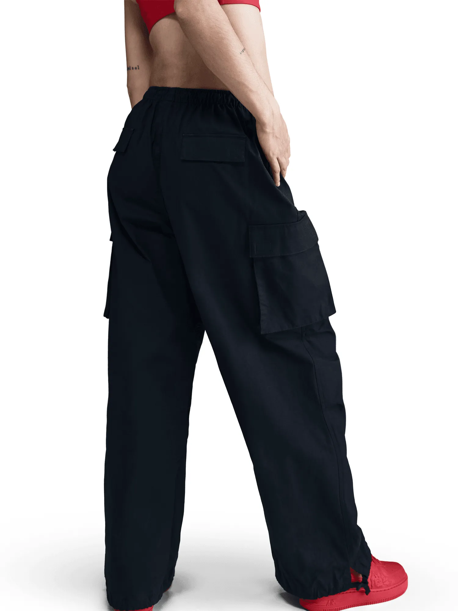 Mid-Rise Oversized Cargo Trousers Weather Flex
