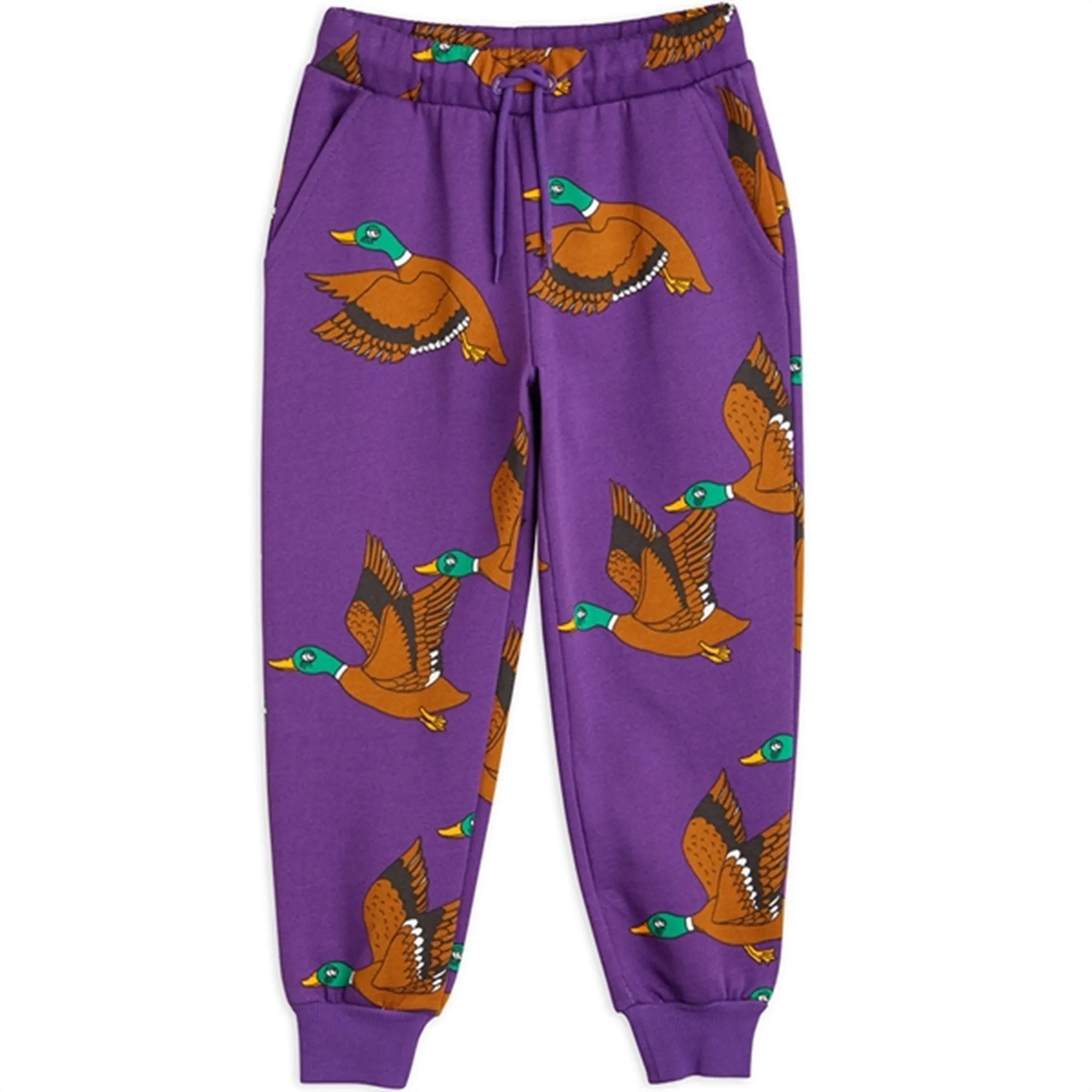 platinum Mini Rodini Ducks Aop Sweatpants Purple