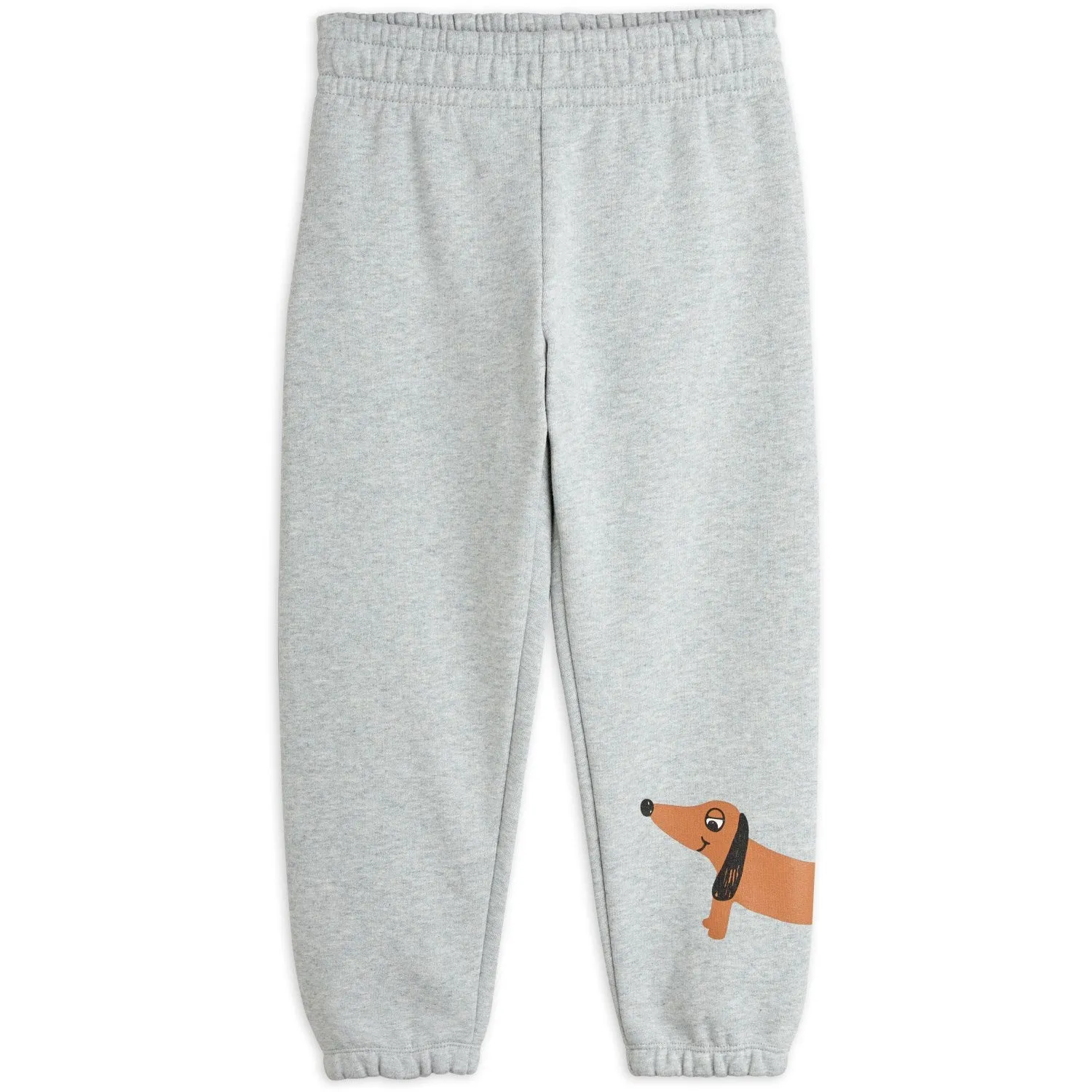 Mini Rodini Grey Melange Dog Sp Sweatpants LowFriction Zipper Guards