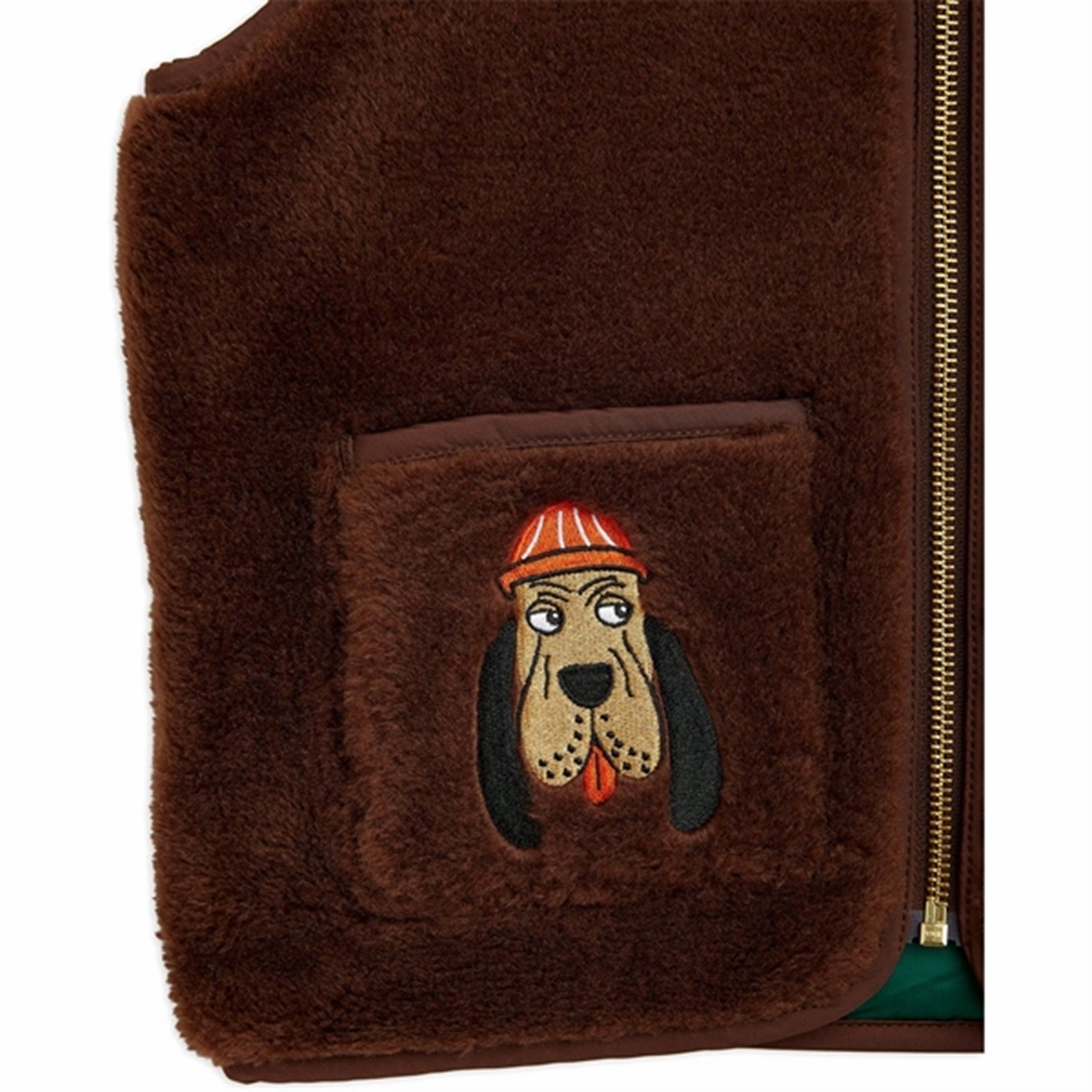Mini Rodini Bloodhound Faux Fur Vest Brown Hybrid