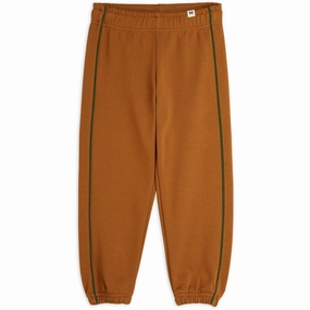 rubber Mini Rodini Brown Plain Piping Sweatpants