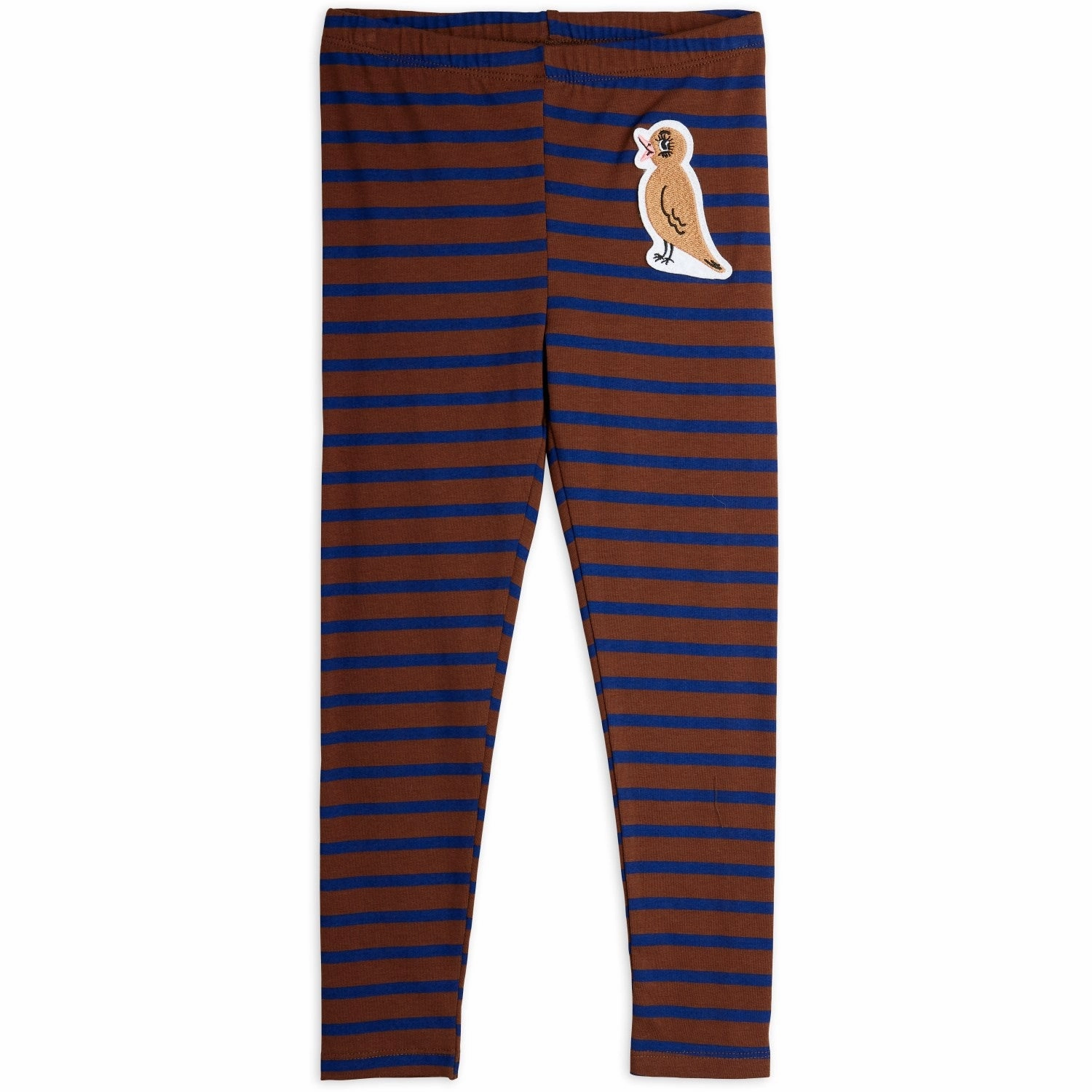 For Teens Compression Support Mini Rodini Brown Stripe Bird Patch Leggings