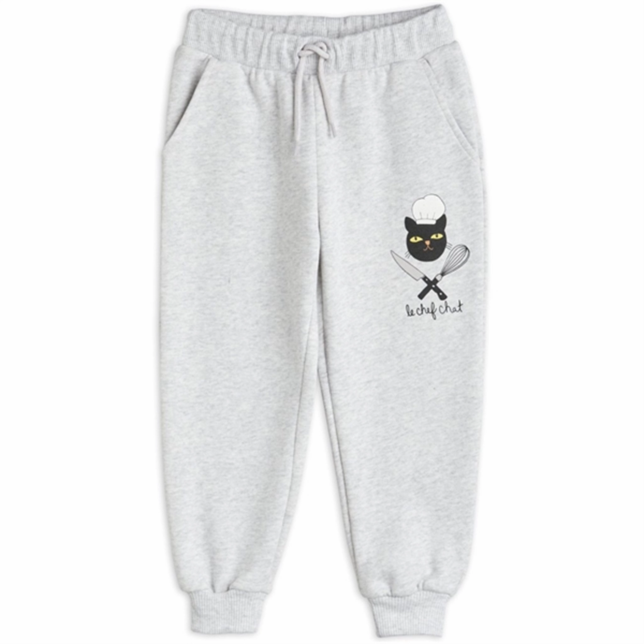 Windproof Layer Mini Rodini Chef Cat Sp Sweatpants Grey Melange