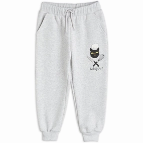 Mini Rodini Chef Cat Sp Sweatpants Grey Melange Sporty Chic
