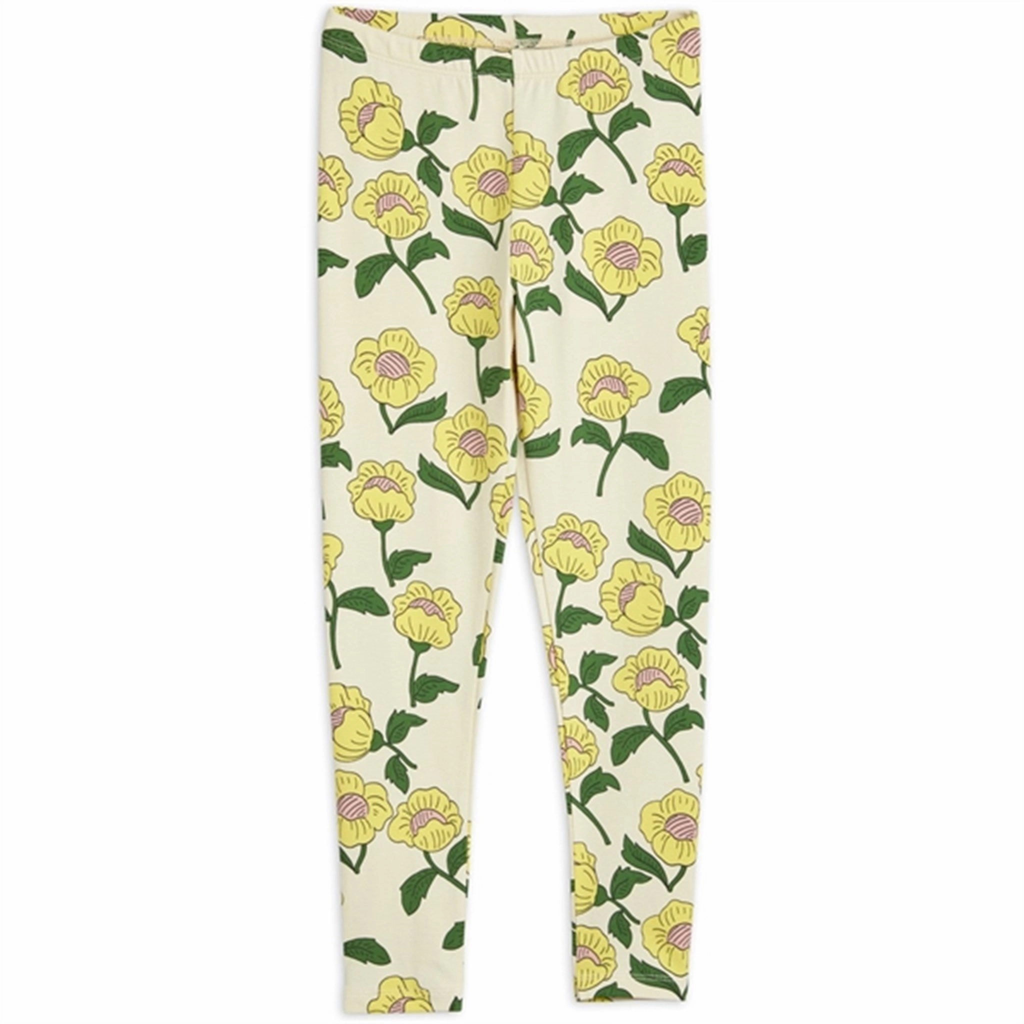 Mini Rodini Flowers Aop Leggings Yellow Fitness Lover Cycling Trip