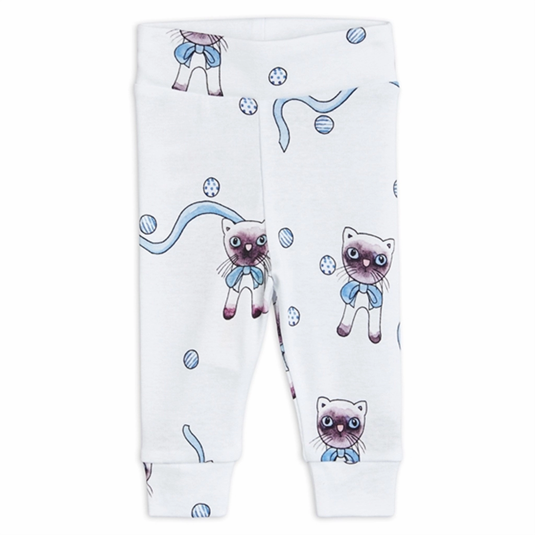 Balanced Fit Mini Rodini Light Blue Siamese Aop Leggings