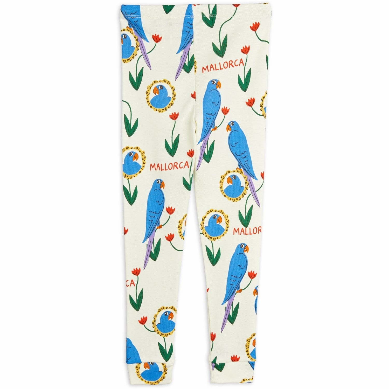 High density material Mini Rodini Multi Parrots AOP Leggings