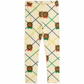 Mini Rodini Off-white Bear Check AOP Leggings vivid color Active Lifestyle Outdoor Running